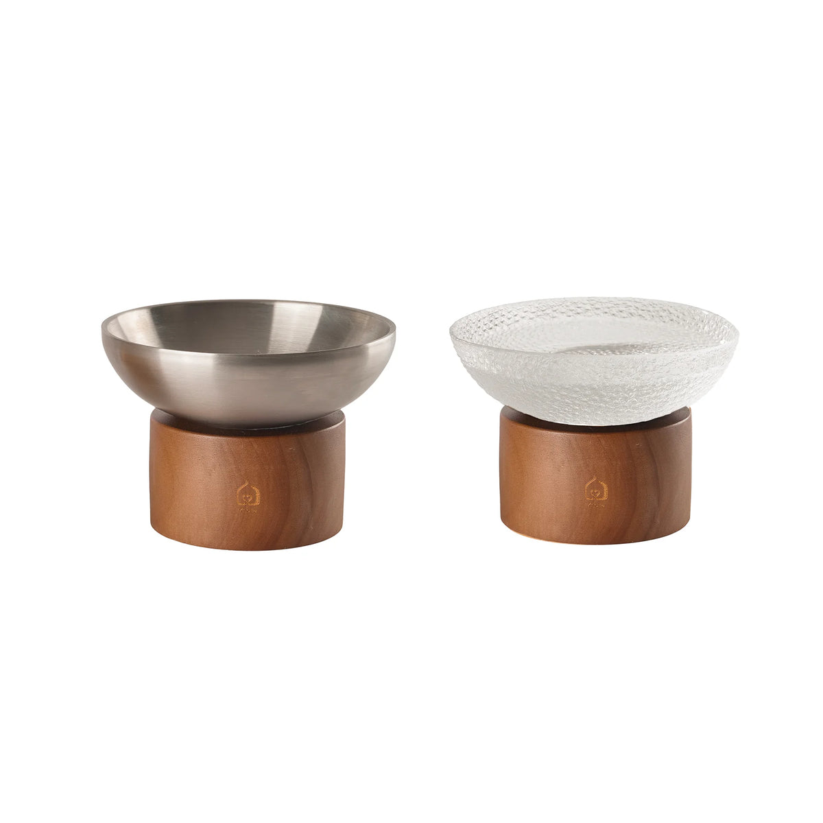 Solid Wood Elevated Pet Bowl Set
