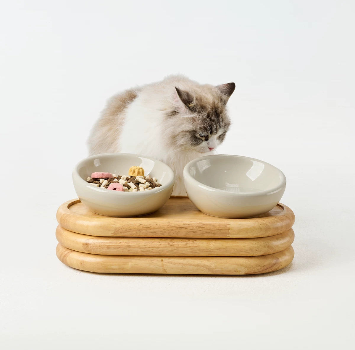 Solid Wood Elevated Pet Feeder Table