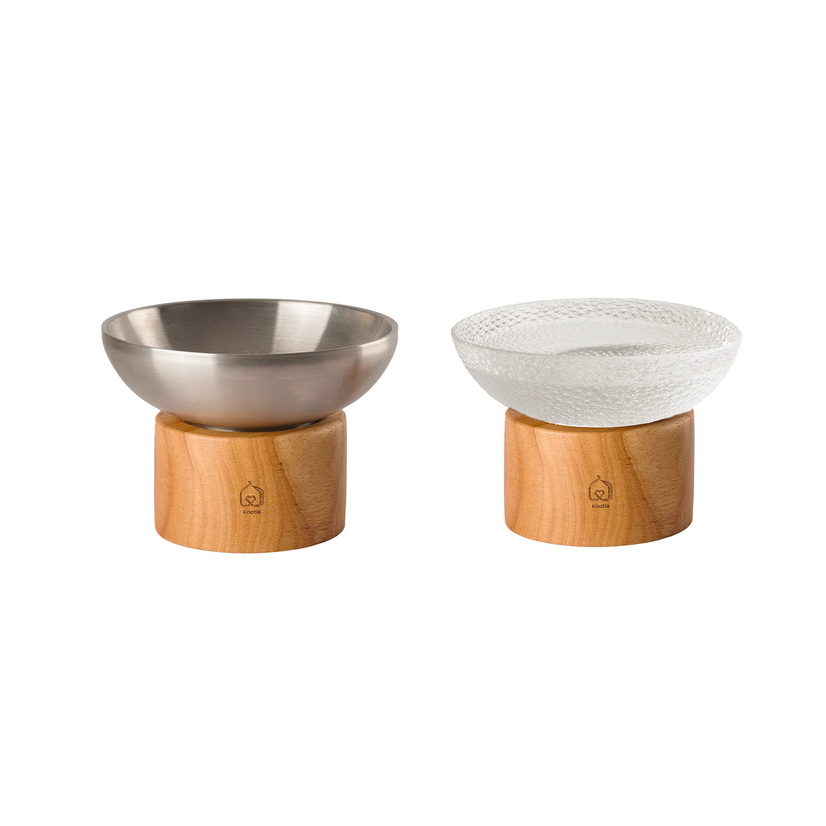 Solid Wood Elevated Pet Bowl Set