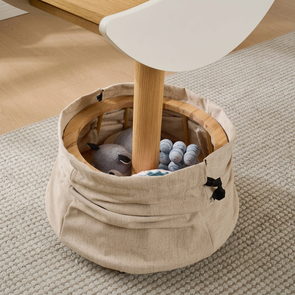 Solid Wood Moon-Shaped Pet Dining Chair