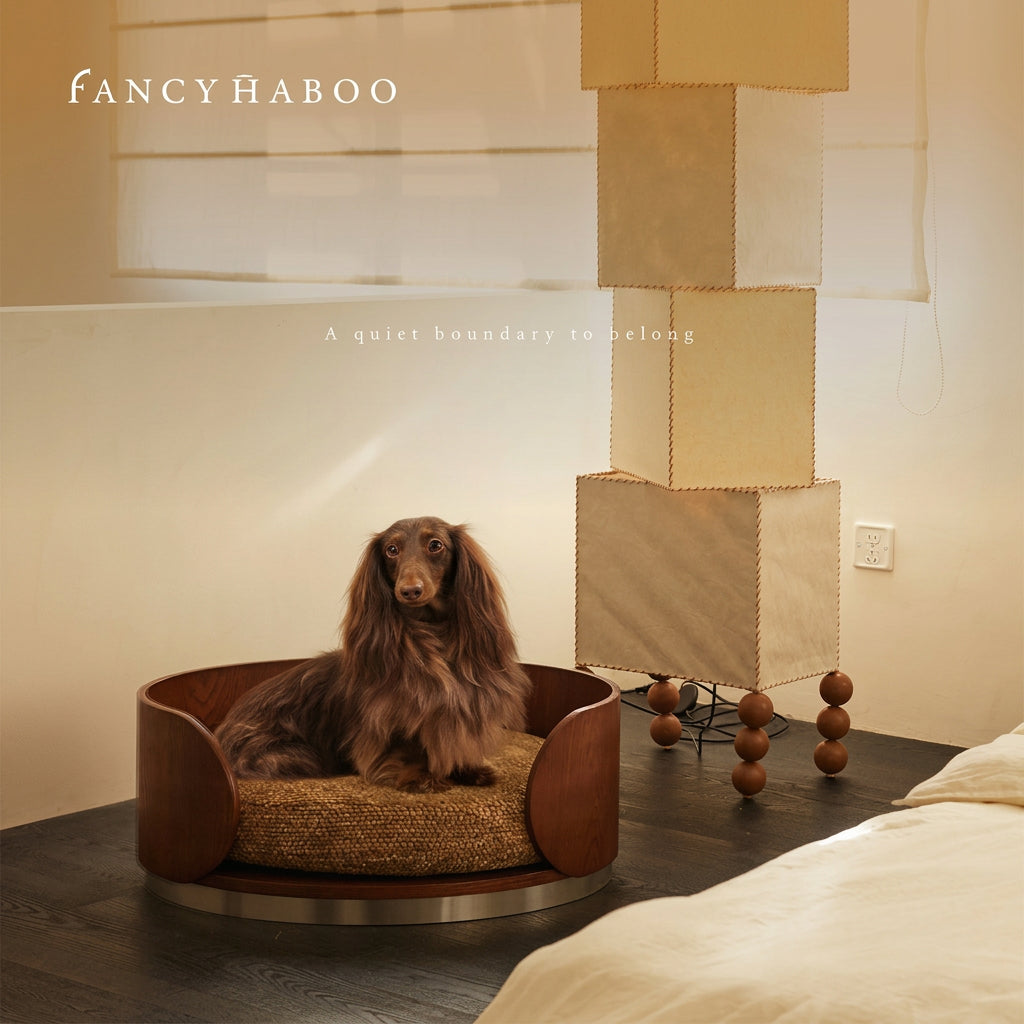 Solid Wood Semi-Enclosed Pet Bed