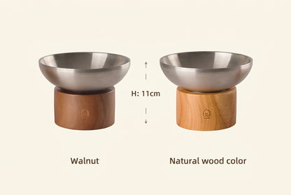 Solid Wood Elevated Pet Bowl Set