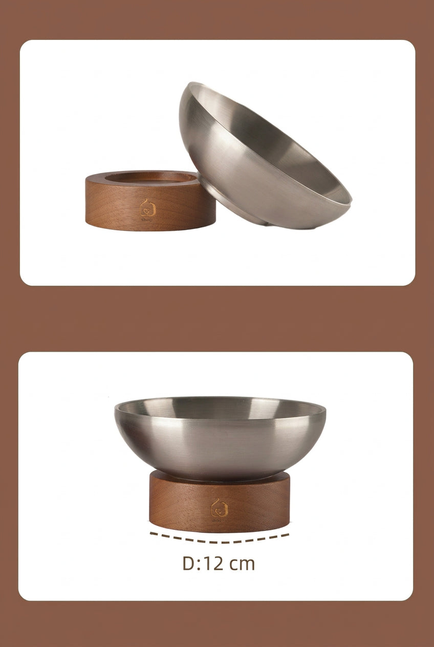 Solid Wood Pet Feeder Bowl