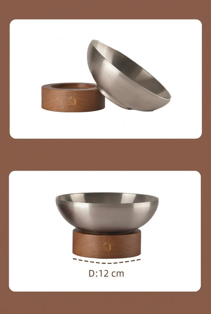 Solid Wood Pet Feeder Bowl
