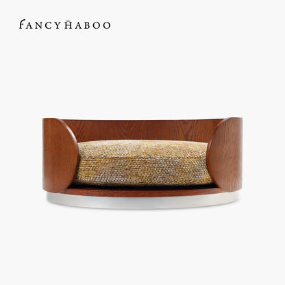 Solid Wood Semi-Enclosed Pet Bed
