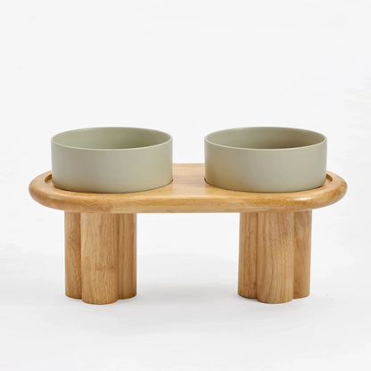 Solid Wood Elevated Dog Dining Table