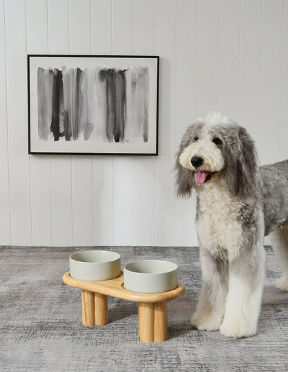 Solid Wood Elevated Dog Dining Table