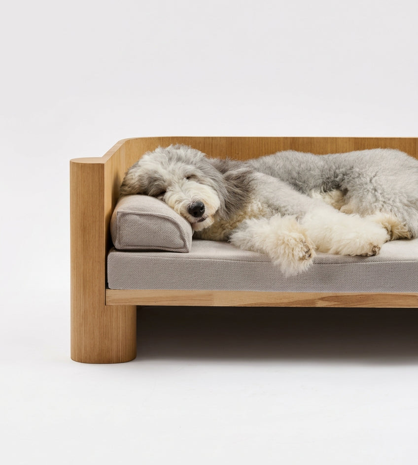 Solid Wood Semi-Enclosed Elevated Pet Bed