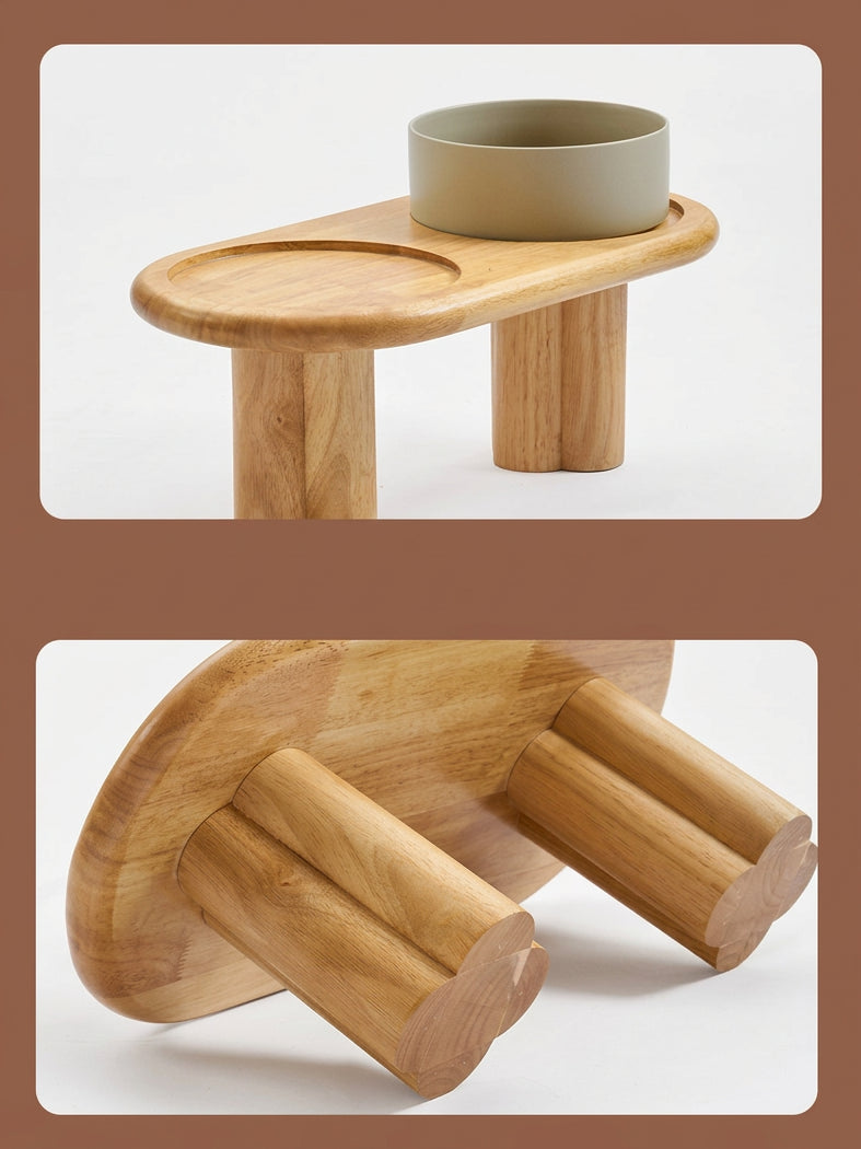 Solid Wood Elevated Dog Dining Table