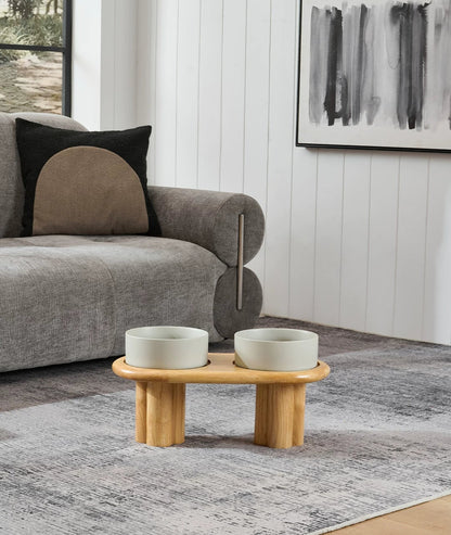 Solid Wood Elevated Dog Dining Table