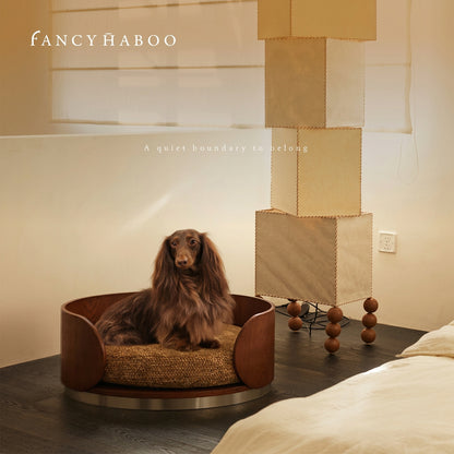 Solid Wood Semi-Enclosed Pet Bed