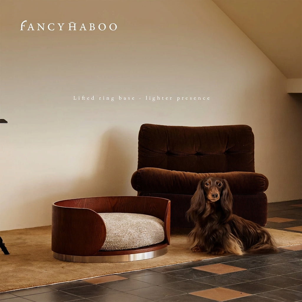 Solid Wood Semi-Enclosed Pet Bed