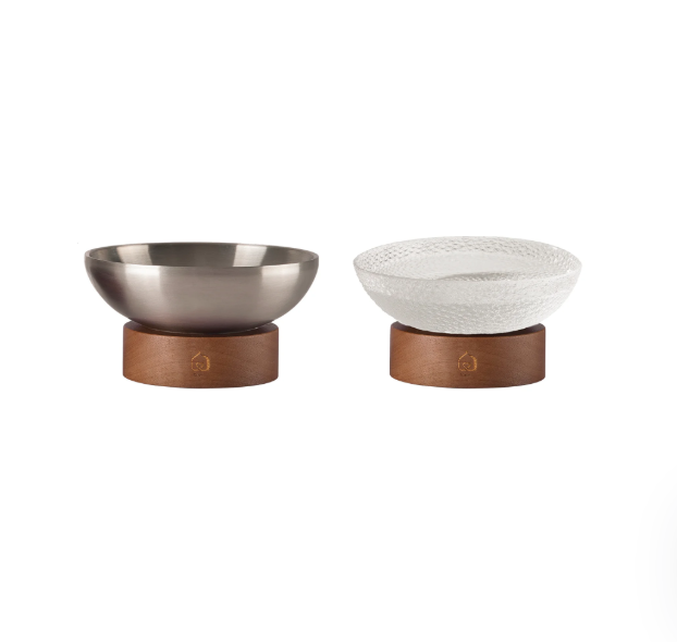 Solid Wood Pet Feeder Bowl