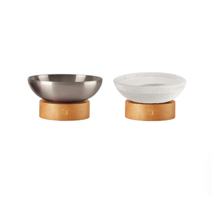 Solid Wood Pet Feeder Bowl